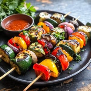 Brochetas de Verduras: Izgarada Renkli Sebze Şişleri