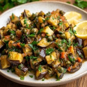 Caponata: Limonlu Kaparili Patlıcan Salatası Tarifi